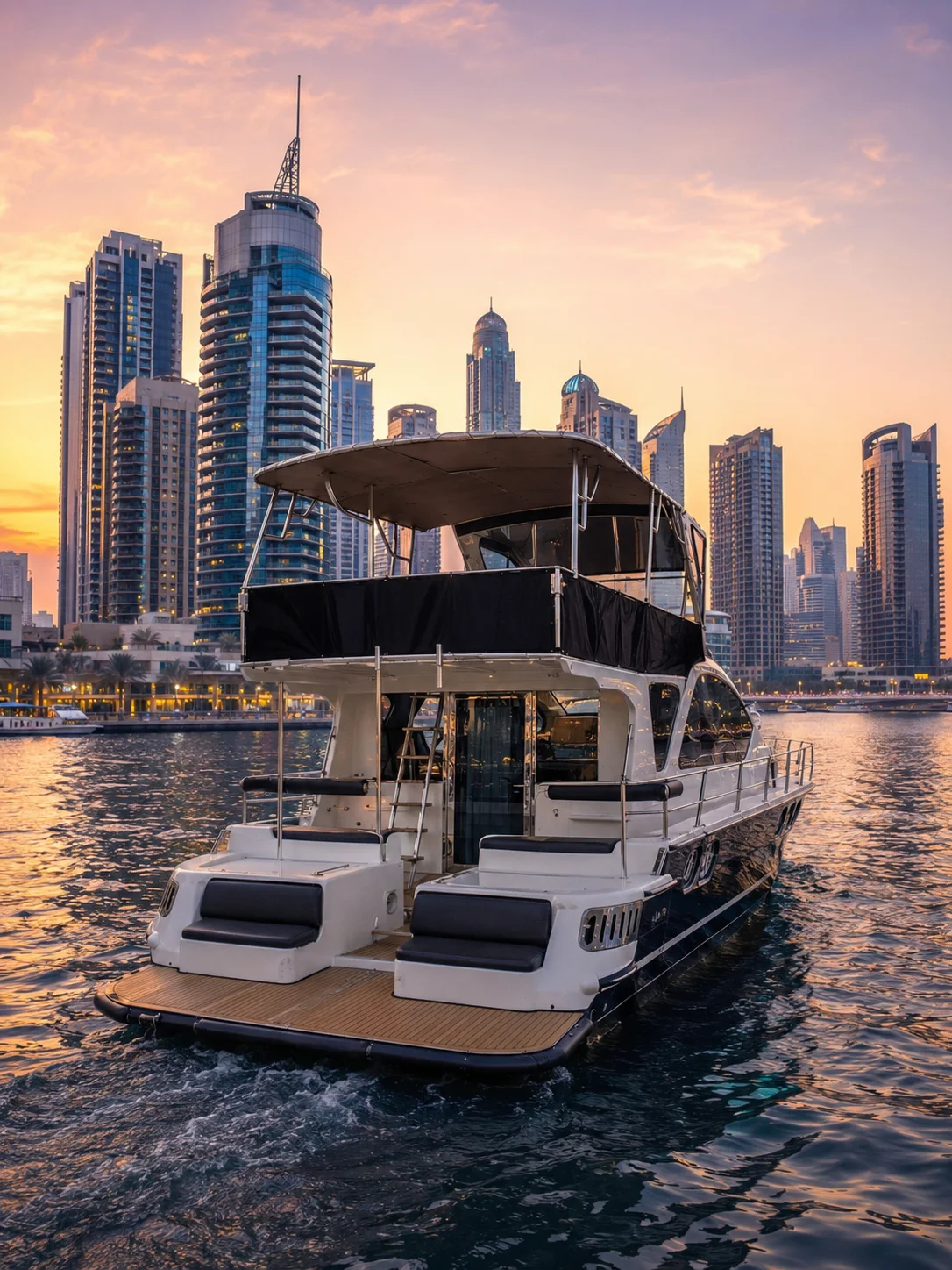 Outdoor seating aboard the Sea Dreams 60-ft yacht