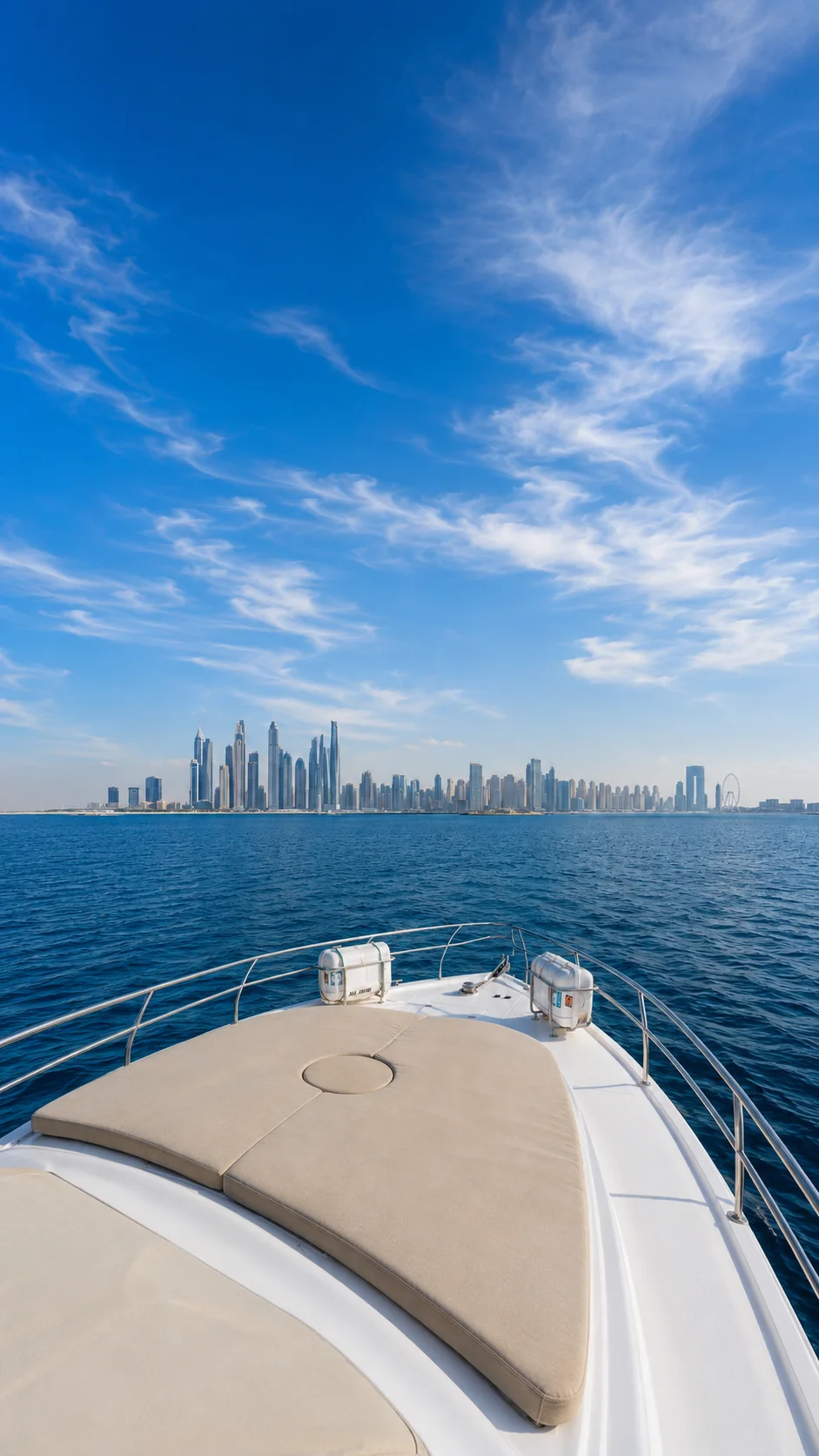 Sundeck on the Sea Dreams private yacht in Dubai